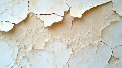 Damaged wall showing peeling paint and cracks