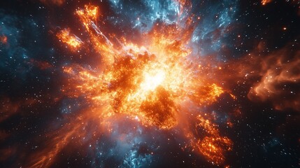 Fototapeta premium Star Forge: Celestial Creation Amidst Fiery Chaos