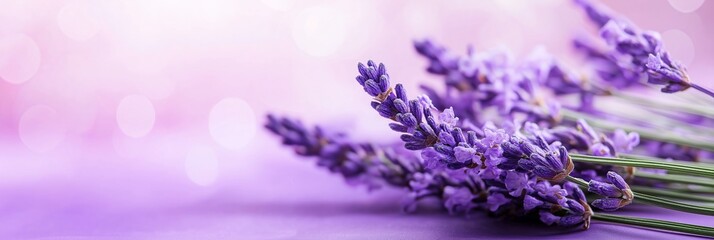 A lovely composition of lavender sprigs highlights their calming presence against a dreamy bokeh background.