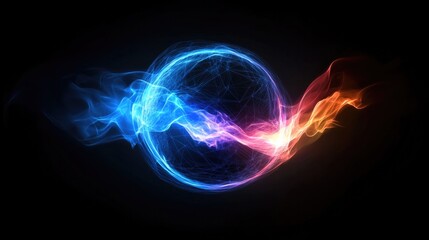 Obraz premium futuristic digital globe surrounded by glowing energy waves symbolizing global communication and technological advancements