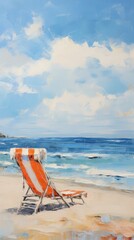 Spanish beach background furniture outdoors horizon.