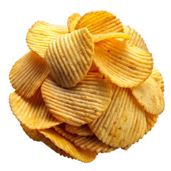 Potato Chips isolated on a transparent background.