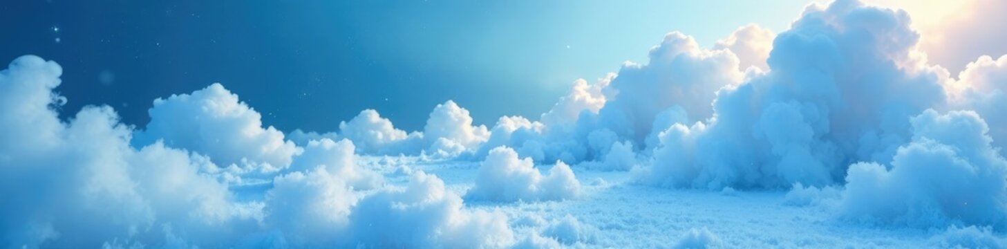 Ethereal smoke wafts across a winter wonderland, cloud, peaceful, blue