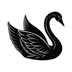Swan silhouette isolated on white background