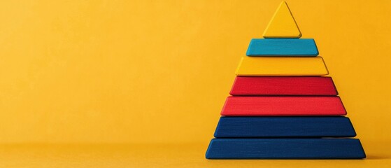 Networking Infographics concept. Colorful Geometric Pyramid Infographic Illustrating Professional Networking Strategies