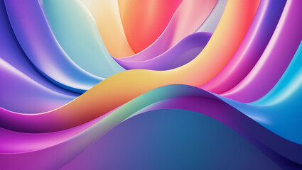 Vibrant Abstract Colorful Waves &ndash; Futuristic 3D Fluid Design, Dynamic Gradient Background, Modern Artistic Flow, Creative Digital Art, Smooth Textured Pattern for Aesthetic Visuals and Graphic Inspira