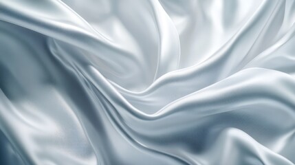 Elegant Flowing Silk Fabric Waves in Soft Light for Textile Design