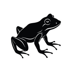 Frog silhouette isolated on white background