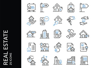 Real Estate icon pack. Set icon design