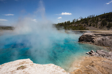 Thermal springs in Yellowstone, Wyoming.