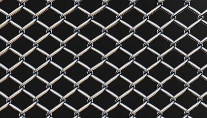 Interwoven metal wire forms a chain link fence pattern