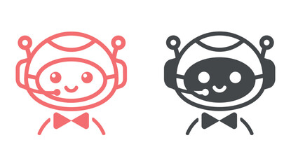 Cute chatbot icon. AI manager icon. Artificial intelligence icon