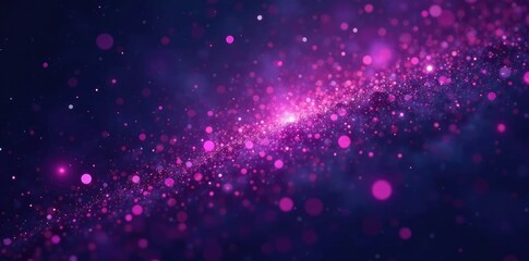 Purple specks float in a vast, starry night sky, vast, purple, cosmic