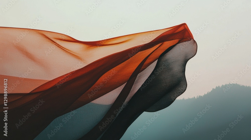Wall mural business abstract theme with a minimalist white background and soft flowing textures.