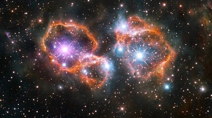 Captivating Cosmic Nebula Ablaze with Fiery Celestial Radiance and Shimmering Stardust