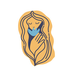 Virgo, zodiac sign. Astrology woman symbol, horoscope icon. Virgin, maiden, female constellation, celestial. Hand drawn vector illustration.