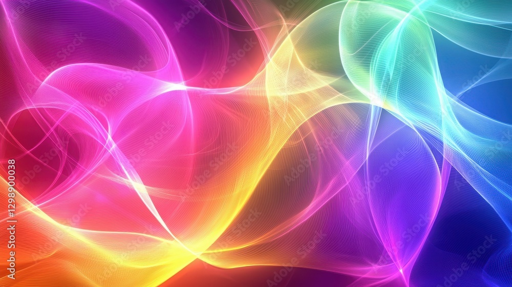 Poster vivid abstract design showcasing vibrant colors and flowing patterns in a digital artwork for modern