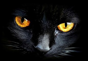 Enigmatic feline lurking in darkness.