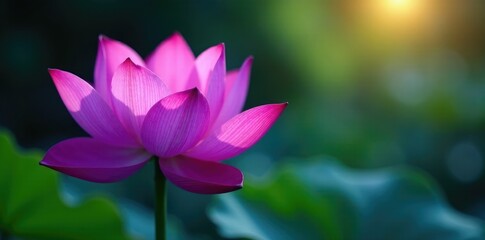 Fototapeta premium Softly glowing violet petals of a blooming lotus flower, serenity, gentle, delicate