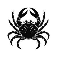 Crab silhouette isolated on white background