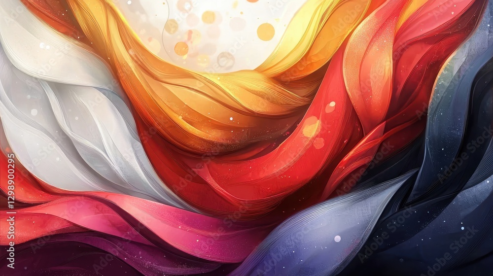 Aufkleber colorful swirling patterns evoke warmth and energy in an abstract representation of movement and flu