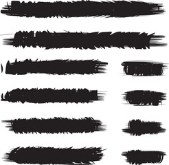Black brush strock set 