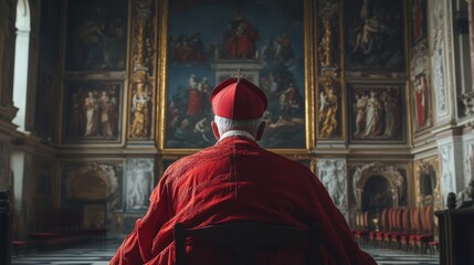 bishop dressed in red at the vatican