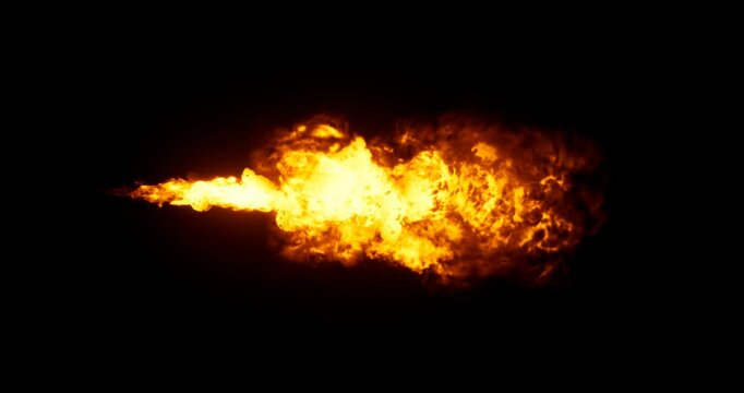 flamethrower effect on black background 