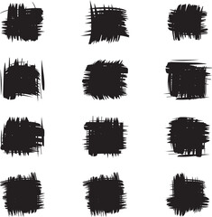 Black brush strock set 