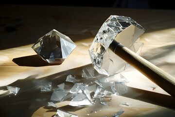 Breaking Diamond with Hammer Concept of Stress and Breaking Point