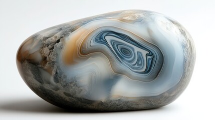 Polished Agate Stone Shows Intricate Internal Bands