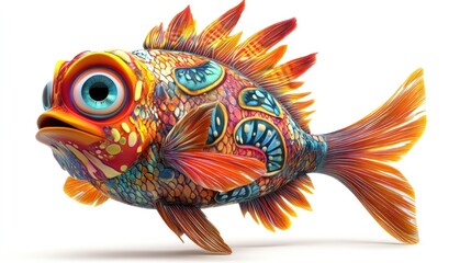Fototapeta premium Colorful cartoon fish swimming