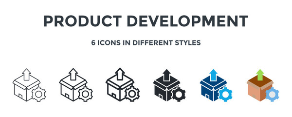 Product Development Icon In Different Style Vector Illustration. Designed In Thin Line, Regular Line, Bold Line, Glyph, Color Fill, And Flat Style Can Be Used For Web