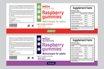 Obraz premium label design, supplement label design, packaging label, supplement, vector, customizable