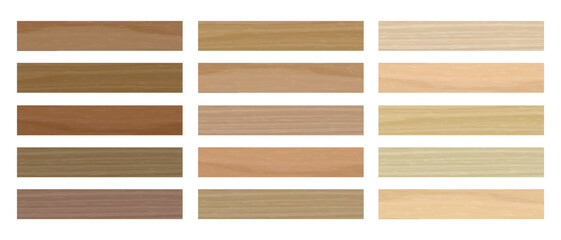 Wooden floor. Parquet timber samples set. Isolated decorative laminate covers. Realistic interior hardwood flooring. Natural materials. Lumber for building. Vector wood boards mockup