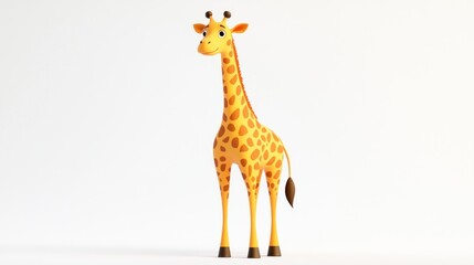 Cartoon giraffe standing against white background