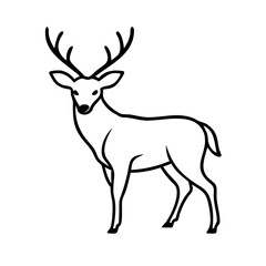 Fototapeta premium Tribal deer icon with intricate line art patterns.