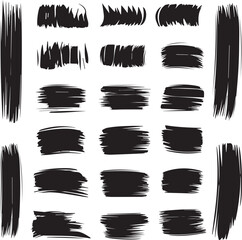 Black brush strock set 
