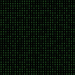1024  binary numbers zero and one in green on a black background ideal as a concept of data encryption and computer code on a 32 x 32 matrix cells