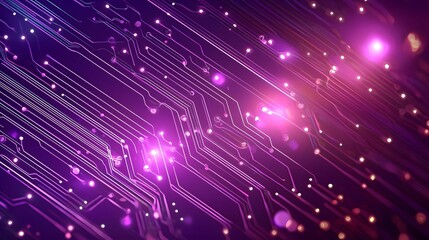 Obraz premium Futuristic Purple Tech Background with Glowing Digital Elements and Sleek Modern Design