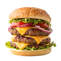 transparent background Triple Patty Burger: Recipe & Image