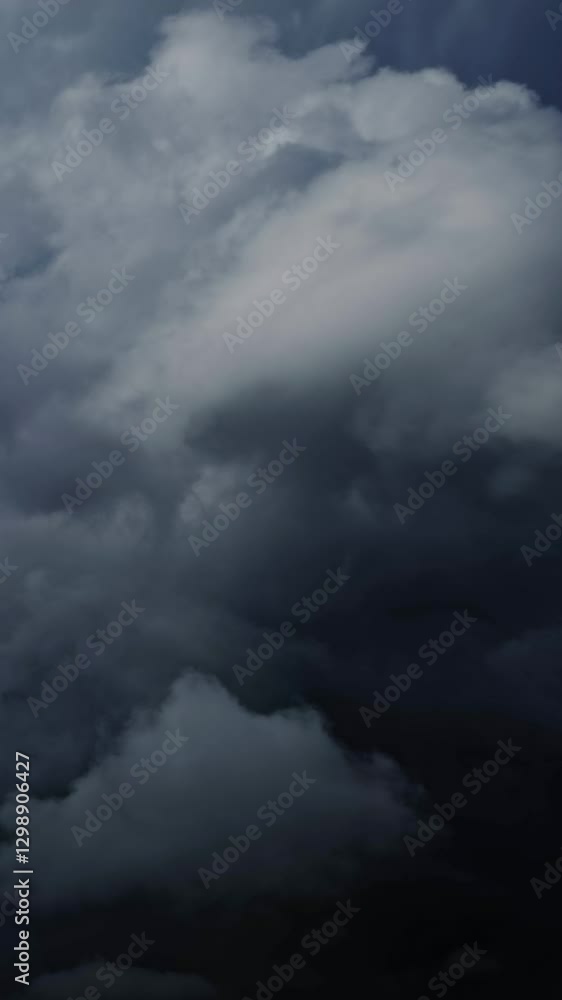 Canvas Prints lot of lightning during a thunderstorm. storm clouds are moving fast on the viewer, timelapse. verti