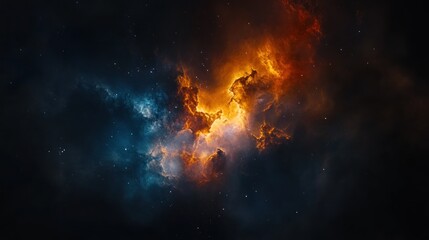 Obraz premium Abstract Nebula Cloud Formation with Stars in Deep Space