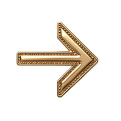 Golden Arrow Symbol On White Background