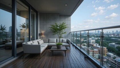 Fototapeta premium Modern Outdoor Balcony