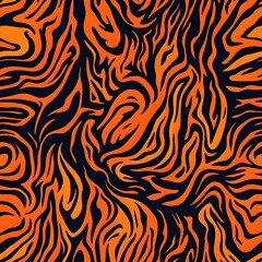 Abstract pattern, tiger stripes pattern, orange and black swirls, psychedelic design