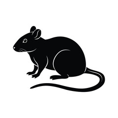 Mice silhouette isolated on white background