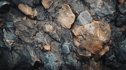 Dark Grey and Brown Rock Surface Texture
