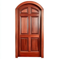 Dark Brown Wooden Arch Top Six Panel Door