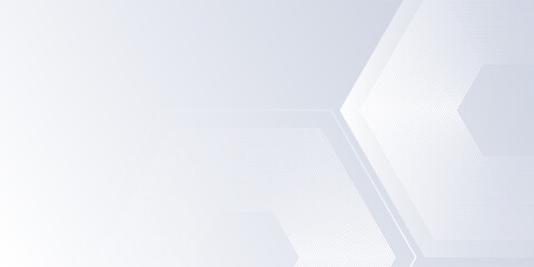 Modern white background with gradient color and artistic dynamic hexagon decoration abstract modern simple design